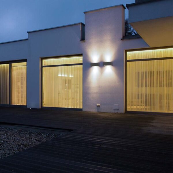 LED απλίκα 24W ορθογώνια με γκρι σώμα 3000K θερμό λευκό IP65 V-TAC – 2979