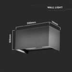 LED απλίκα 24W ορθογώνια με γκρι σώμα 3000K θερμό λευκό IP65 V-TAC – 2979