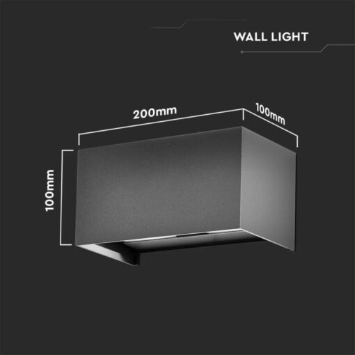 LED απλίκα 24W ορθογώνια με γκρι σώμα 3000K θερμό λευκό IP65 V-TAC – 2979