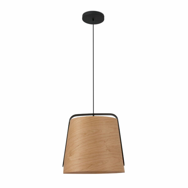 STOOD PENDANT LAMP 1XE27 NEGRO + WOOD MAX 20W     FARO – 29848