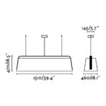 STOOD PENDANT LAMP 5XE27 NEGRO + WOOD MAX 20W     FARO – 29849