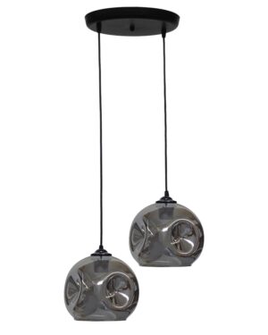 Κρεμαστό φωτιστικό 2φωτο φυμέ-μαύρο POP PENDEL Heronia – 02-0390