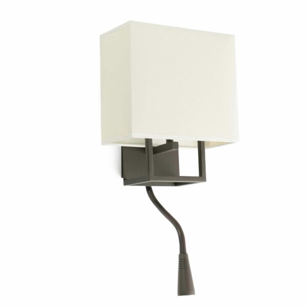 VESPER BROWN WALL LAMP WITH READER LED 1xE14 + LED 1W 3000K FARO – 29983