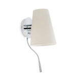 LUPE CHROME WALL LAMP WITH LED 1W 3000K 100Lm READER 1EX27 FARO – 29996
