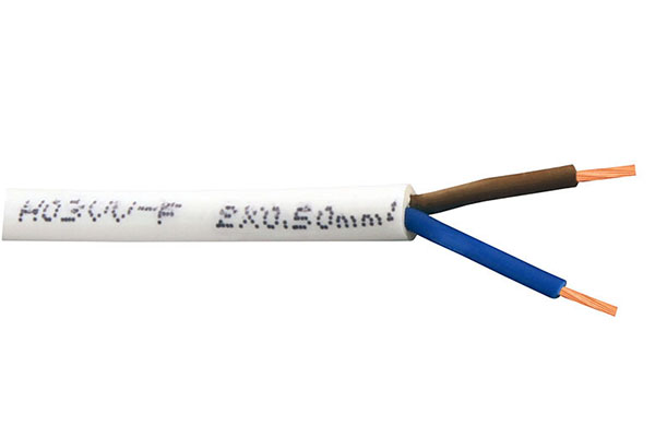 Καλώδιο Εύκαμπτο H03VV-F Λευκό 2×0.5mm² – 150-13100