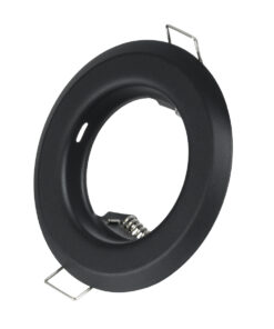 GloboStar® DELTA 77808 Χωνευτό Στρόγγυλο Σποτ Οροφής για Λάμπα MR16 με Βάση GU5.3 ή GU10 – IP20 – Μεταλλικό – Φ83 x Υ31mm – Μαύρο – 5 Χρόνια Εγγύηση