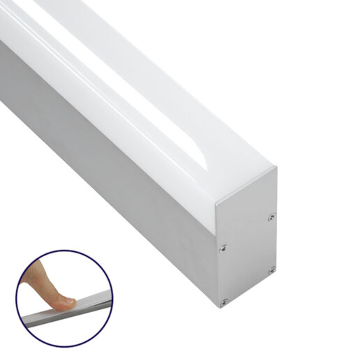 GloboStar® SURFACEPENDANT-PROFILE 70830-3M Προφίλ Αλουμινίου – Βάση & Ψύκτρα Ταινίας LED με Λευκό Γαλακτερό Κάλυμμα – Επιφανειακή & Κρεμαστή Χρήση – Πατητό Κάλυμμα – Ασημί – 3 Μέτρα – Μ300 x Π3.5 x Υ7.4cm