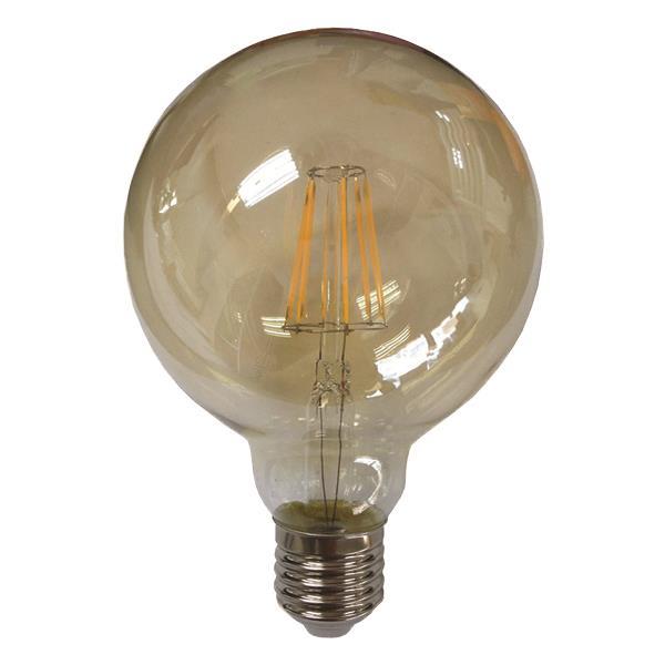 ΛΑΜΠΑ LED ΓΛΟΜΠΟΣ G95 FILAMENT 8W Ε27 2400K 220-240V GOLD GLASS DIMMABLE EUROLAMP 147-78770