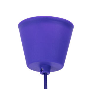 GloboStar® CABLITO 61560 Μοντέρνο Κρεμαστό Φωτιστικό Οροφής Μονόφωτο 1 x E27 Μωβ Σιλικόνης Ανάρτηση με Υφασμάτινο Καλώδιο Φ4 x Υ110cm