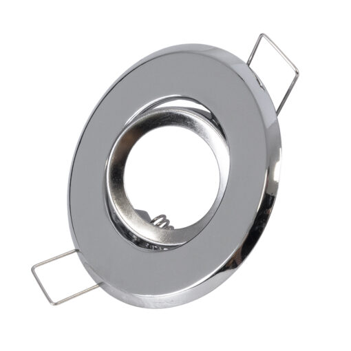 GloboStar® DELTA 77803 Χωνευτό Κινούμενο Στρόγγυλο Σποτ Οροφής για Λάμπα MR11 με Βάση GU5.3 ή GU10 – IP20 – Μεταλλικό – Φ70 x Υ21mm – Χρώμιο Νίκελ – 5 Χρόνια Εγγύηση