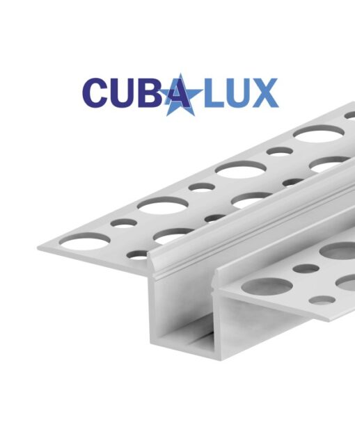 Προφίλ Αλουμινίου Γυψοσανίδας για LED Ταινίες 2m CUBALUX CL-130902