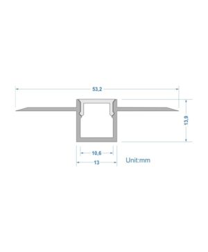 Προφίλ Αλουμινίου Γυψοσανίδας για LED Ταινίες 2m CUBALUX CL-130902