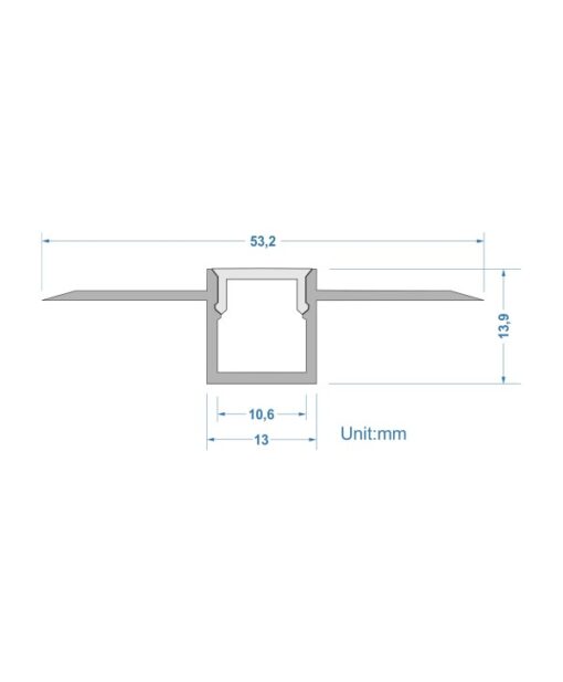 Προφίλ Αλουμινίου Γυψοσανίδας για LED Ταινίες 2m CUBALUX CL-130902