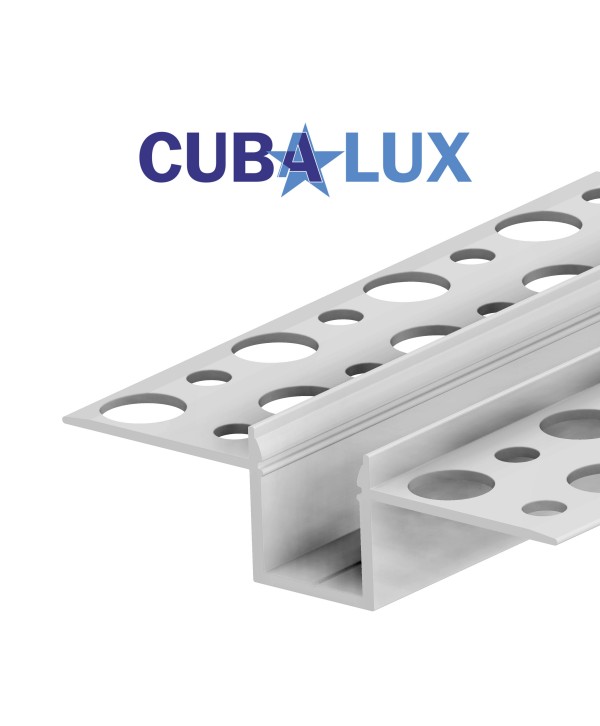 Προφίλ Αλουμινίου Γυψοσανίδας για LED Ταινίες 2m CUBALUX CL-130902