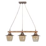 Κρεμαστό φωτιστικό με γυαλιά μελί R-98CABLE RAGA 3/L BRONZE Heronia – 30-0069