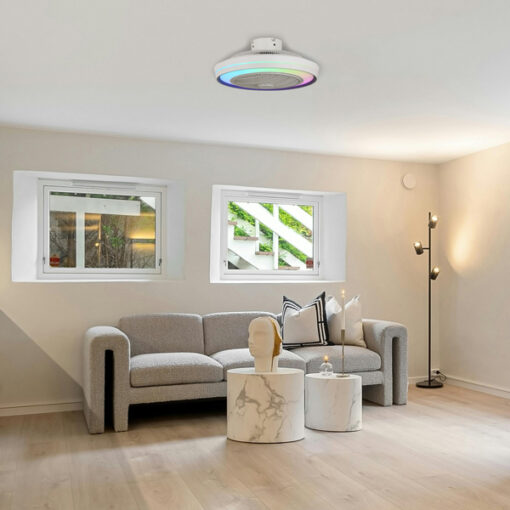 ΑΝΕΜΙΣΤΗΡΑΣ ΠΛΑΦΟΝΙΕΡΑ ΟΡΟΦΗΣ ΛΕΥΚΟΣ-ΓΚΡΙ RGB Φ51 DC 20W EUROLAMP – 300-25046