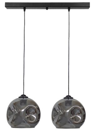 Κρεμαστό φωτιστικό 2φωτο φυμέ-μαύρο POP Heronia – 02-0394