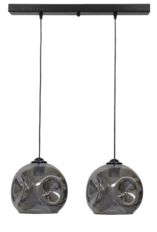 Κρεμαστό φωτιστικό 2φωτο φυμέ-μαύρο POP Heronia – 02-0394