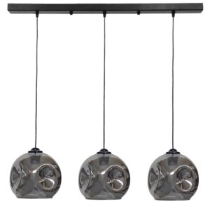 Κρεμαστό φωτιστικό 3φωτο φυμέ-μαύρο POP  Heronia – 02-0395