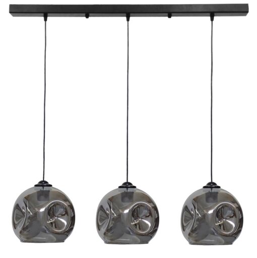 Κρεμαστό φωτιστικό 3φωτο φυμέ-μαύρο POP  Heronia – 02-0395