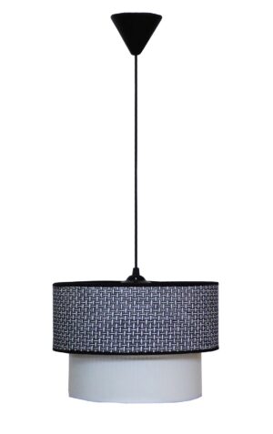 Κρεμαστό Φωτιστικό Ασπρο- Μαύρο E/27 Φ30 HK-10 Heronia – 14-0267