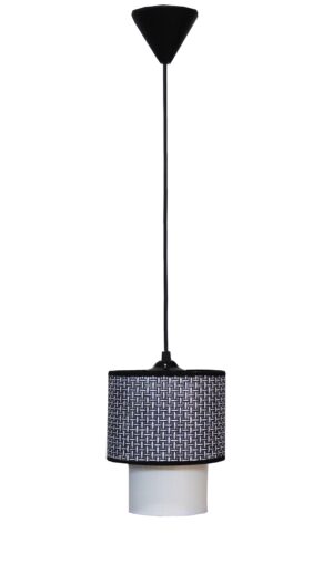 Κρεμαστό  Φωτιστικό Μαύρο-Λευκό E/27 HK-10 Φ16,5/10 Heronia – 14-0268