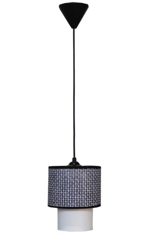 Κρεμαστό  Φωτιστικό Μαύρο-Λευκό E/27 HK-10 Φ16,5/10 Heronia – 14-0268