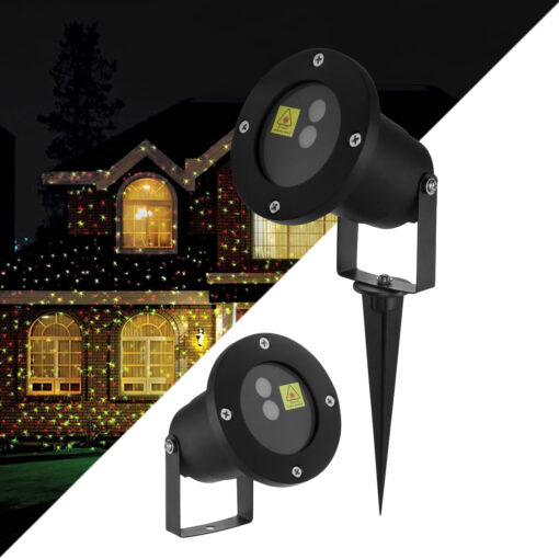 GloboStar® 75598 Προβολάκι Κήπου Καρφωτό – Δαπέδου Laser 30W 60° AC 230V Αδιάβροχο IP67 με Ασύρματο Χειριστήριο RF 2.4Ghz Πράσινο – Κόκκινο