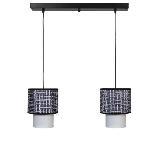 Κρεμαστό φωτιστικό 2φωτο μαύρο-λευκό HK-10 Heronia – 14-0273