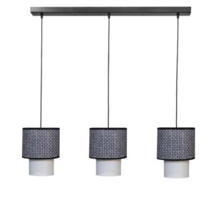 Κρεμαστό φωτιστικό 3φωτο μαύρο-λευκό HK-10 Heronia – 14-0274