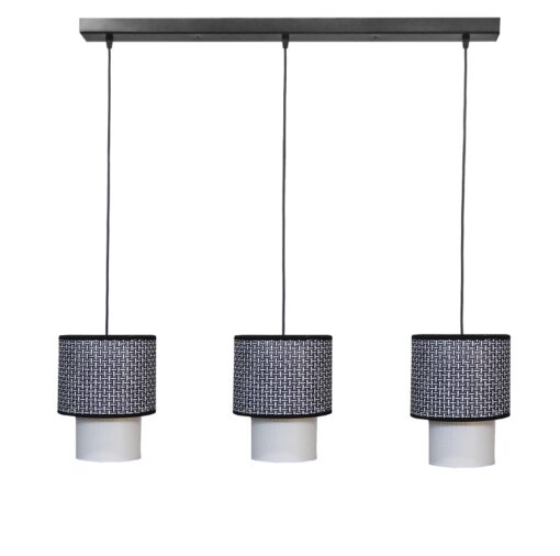 Κρεμαστό φωτιστικό 3φωτο μαύρο-λευκό HK-10 Heronia – 14-0274