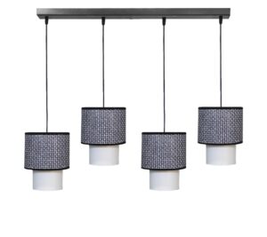 Κρεμαστό φωτιστικό 4φωτο μαύρο-λευκό HK-10 Heronia – 14-0275