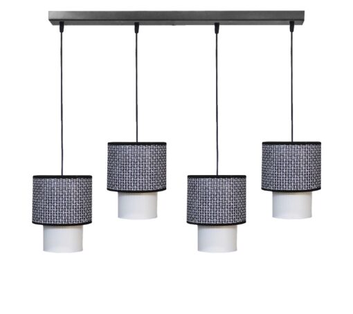 Κρεμαστό φωτιστικό 4φωτο μαύρο-λευκό HK-10 Heronia – 14-0275