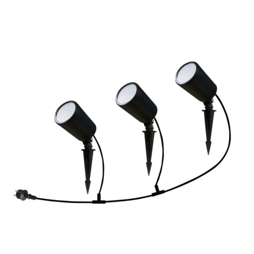 Wi-Fi Φωτιστικό Κήπου Καρφί LED Smart 3X7W Μαύρο V-TAC IP65 RGB+W Αλλαγή Χρώματος  CCT – 3015