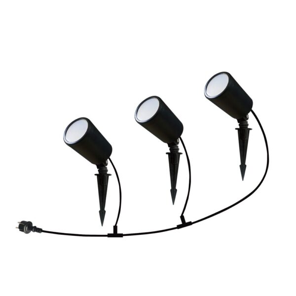 Wi-Fi Φωτιστικό Κήπου Καρφί LED Smart 3X7W Μαύρο V-TAC IP65 RGB+W Αλλαγή Χρώματος  CCT – 3015