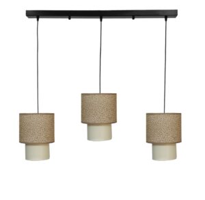 Κρεμαστό φωτιστικό 3φωτο καφέ-κρεμ HK-10  Heronia -14-0277