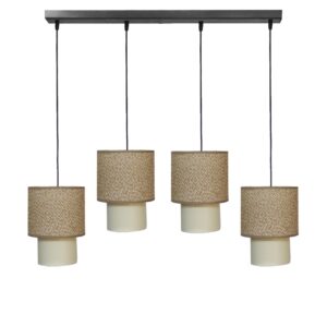 Κρεμαστό φωτιστικό 4φωτο καφέ-κρεμ HK-10 RAGA Heronia – 14-0278