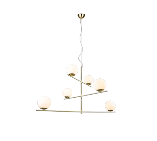 Κρεμαστό Φωτιστικό Trio Lighting PURE 6x E14 Ορείχαλκος Ματ Μεταλλικό, Περιστρεφόμενο – 302000608