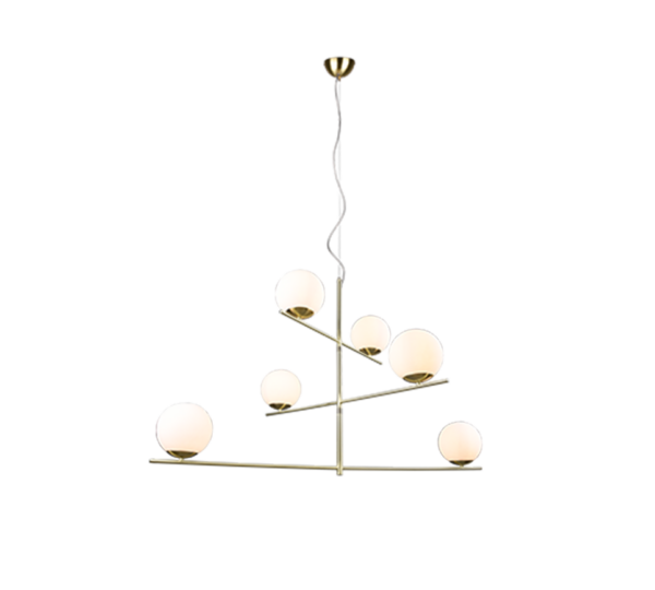 Κρεμαστό Φωτιστικό Trio Lighting PURE 6x E14 Ορείχαλκος Ματ Μεταλλικό, Περιστρεφόμενο – 302000608