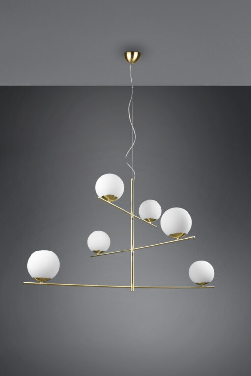 Κρεμαστό Φωτιστικό Trio Lighting PURE 6x E14 Ορείχαλκος Ματ Μεταλλικό, Περιστρεφόμενο – 302000608