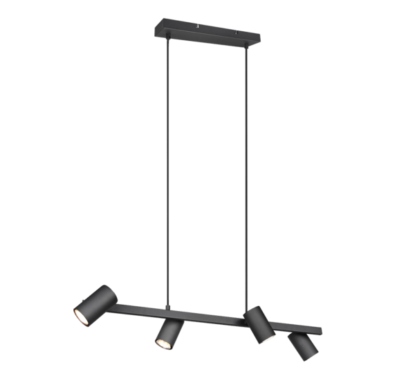 Κρεμαστό Φωτιστικό Trio Lighting MARLEY  4x GU10 Μαύρο Ματ Μεταλλικό   – 302400432