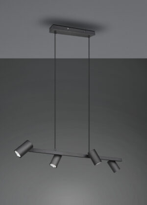 Κρεμαστό Φωτιστικό Trio Lighting MARLEY  4x GU10 Μαύρο Ματ Μεταλλικό   – 302400432