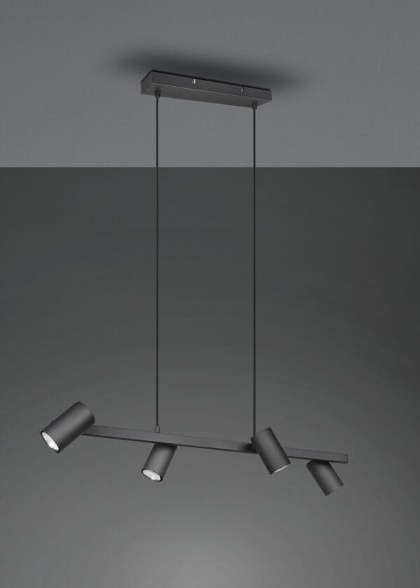 Κρεμαστό Φωτιστικό Trio Lighting MARLEY  4x GU10 Μαύρο Ματ Μεταλλικό   – 302400432