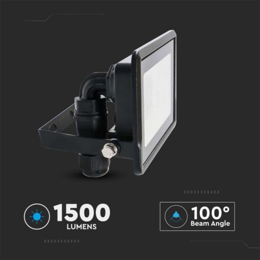 Wi-Fi Smart LED Προβολέας 10W V-TAC Μαύρος 725lm RGB+W Dimmable CCT IP65  – 3006