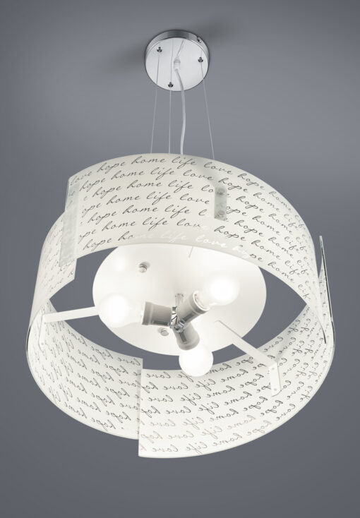 Κρεμαστό Φωτιστικό Trio Lighting   E27 με Λευκό Γυαλί 302500301