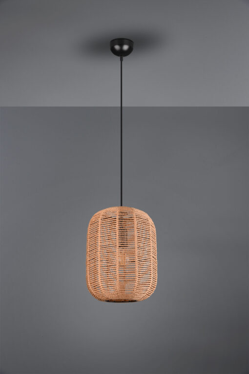 Κρεμαστό Φωτιστικό Trio Lighting   E27 Καφέ Sisal   303090132