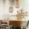 Κρεμαστό Φωτιστικό Trio Lighting   E27 Καφέ Sisal   303090132