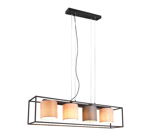 Φωτιστικό Οροφής Trio Lighting 4xE27 Μαύρου Χρώματος – 303100417