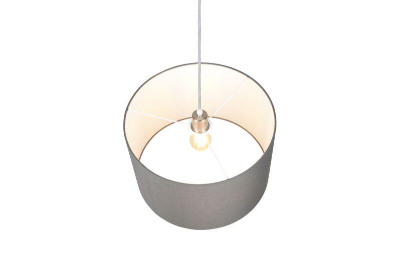 Κρεμαστό Φωτιστικό Νίκελ Ματ & Γκρι Αμπαζούρ HOTEL 1xE27 Φ40 Trio Lighting – 303300111