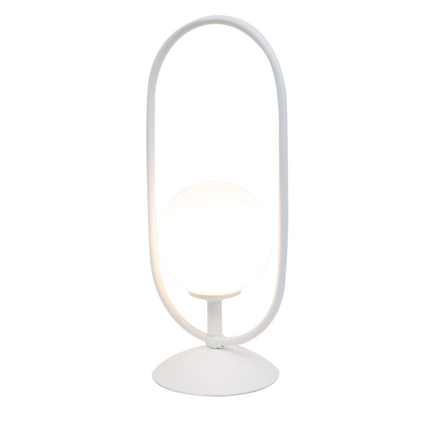 InLight Επιτραπέζιο φωτιστικό σε λευκή απόχρωση και λευκή οπαλίνα 1XG9 D:40cm (3041-WH)